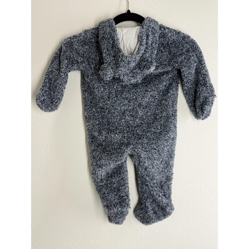 NFL Team Apparel Kids Denver Broncos Baby Fleece Hooded Coverall Gray 6/9 Months